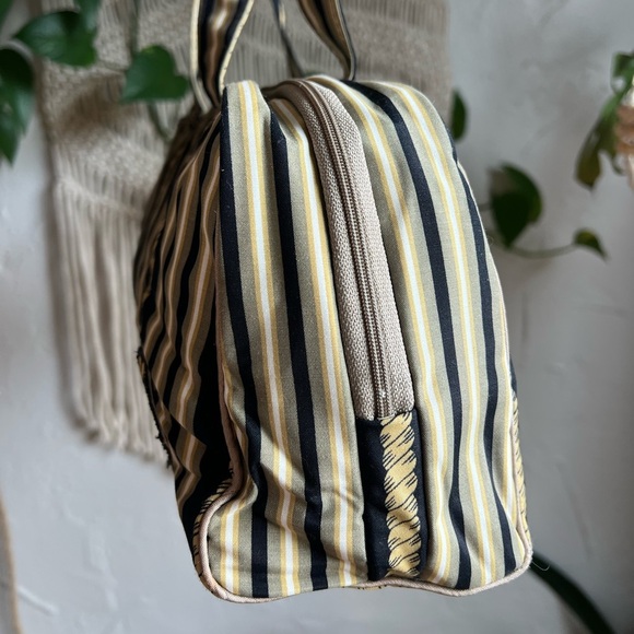 Vintage Christian Dior Vanity Bag CD Logo Stripe Travel Toiletry Case Cosmetic - Picture 4 of 16